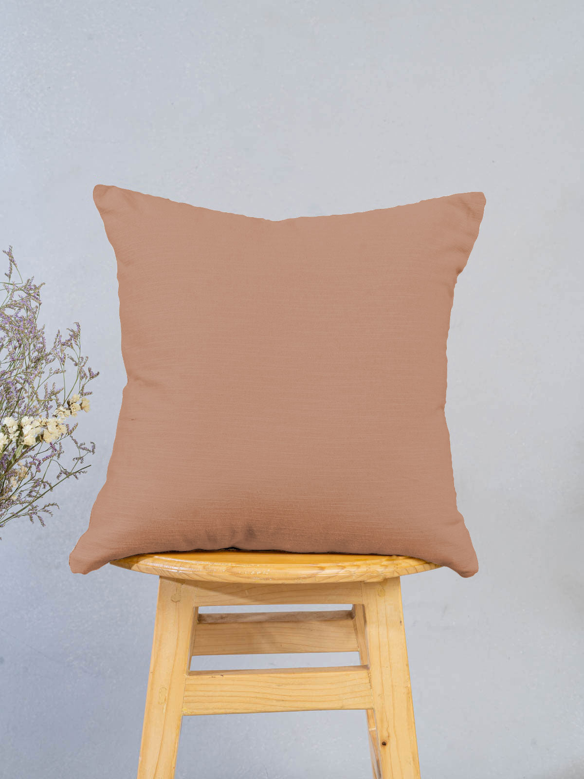 Solid chocolate brown 100% cotton plain cushion cover for sofa
