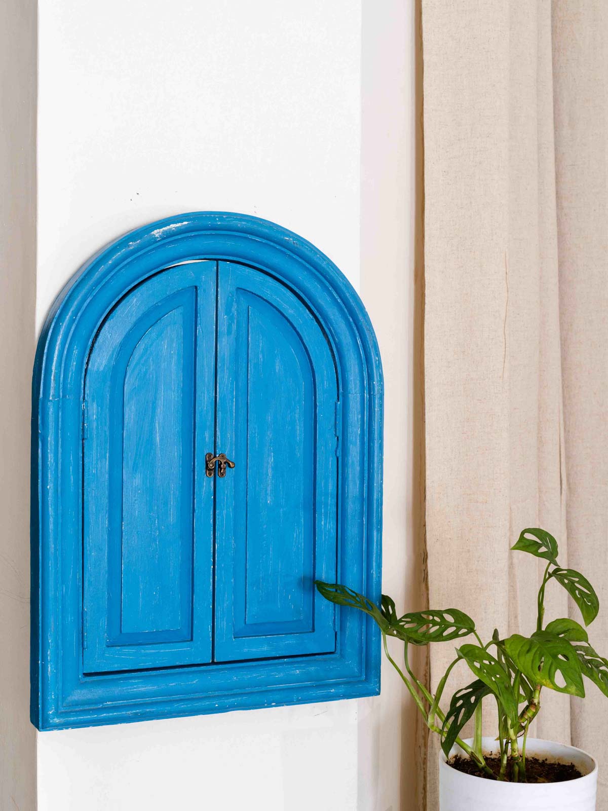 Classic Arched Window Mirror - Royal Blue