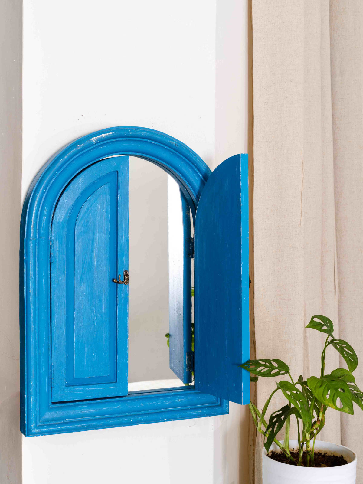 Classic Arched Window Mirror - Royal Blue