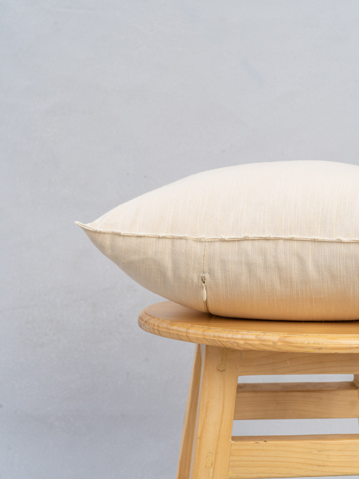 Solid Cotton Cushion Cover - Cream