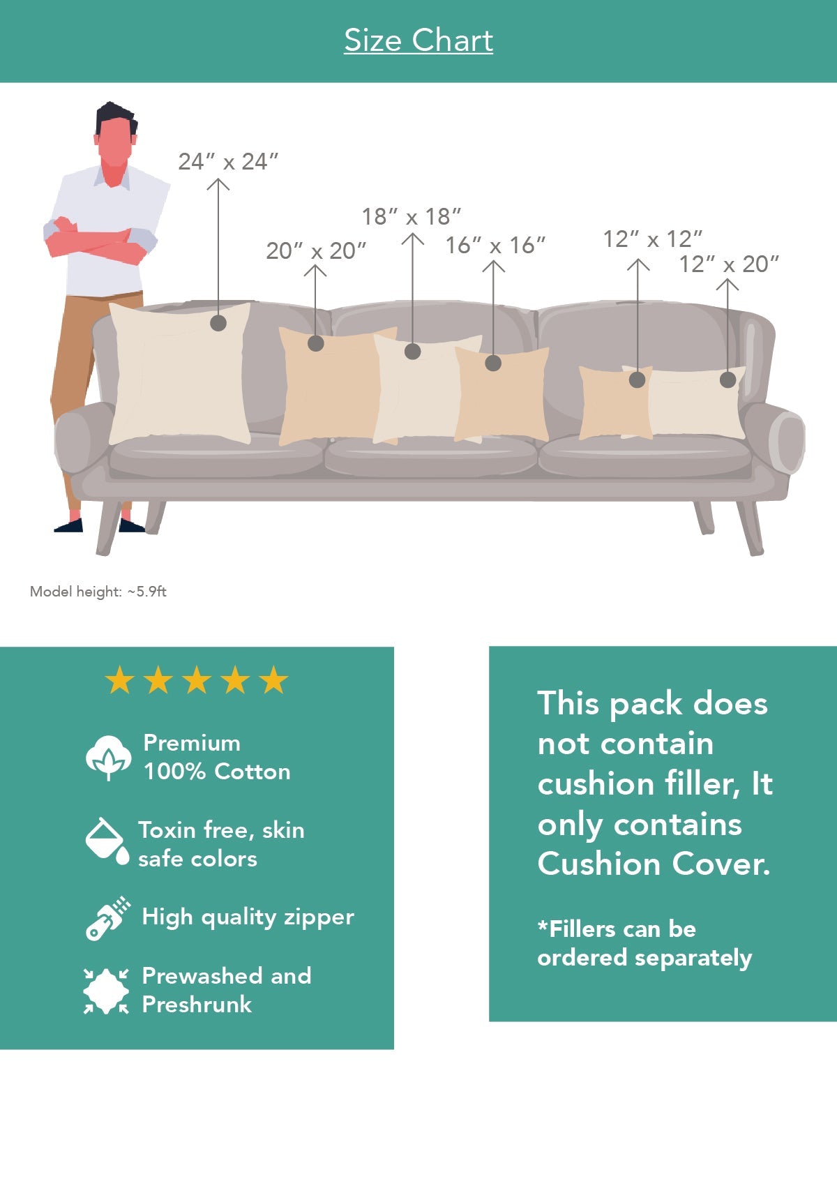 Heirloom 100% cotton embroidered decorative cushion cover for sofa - Powder Blue