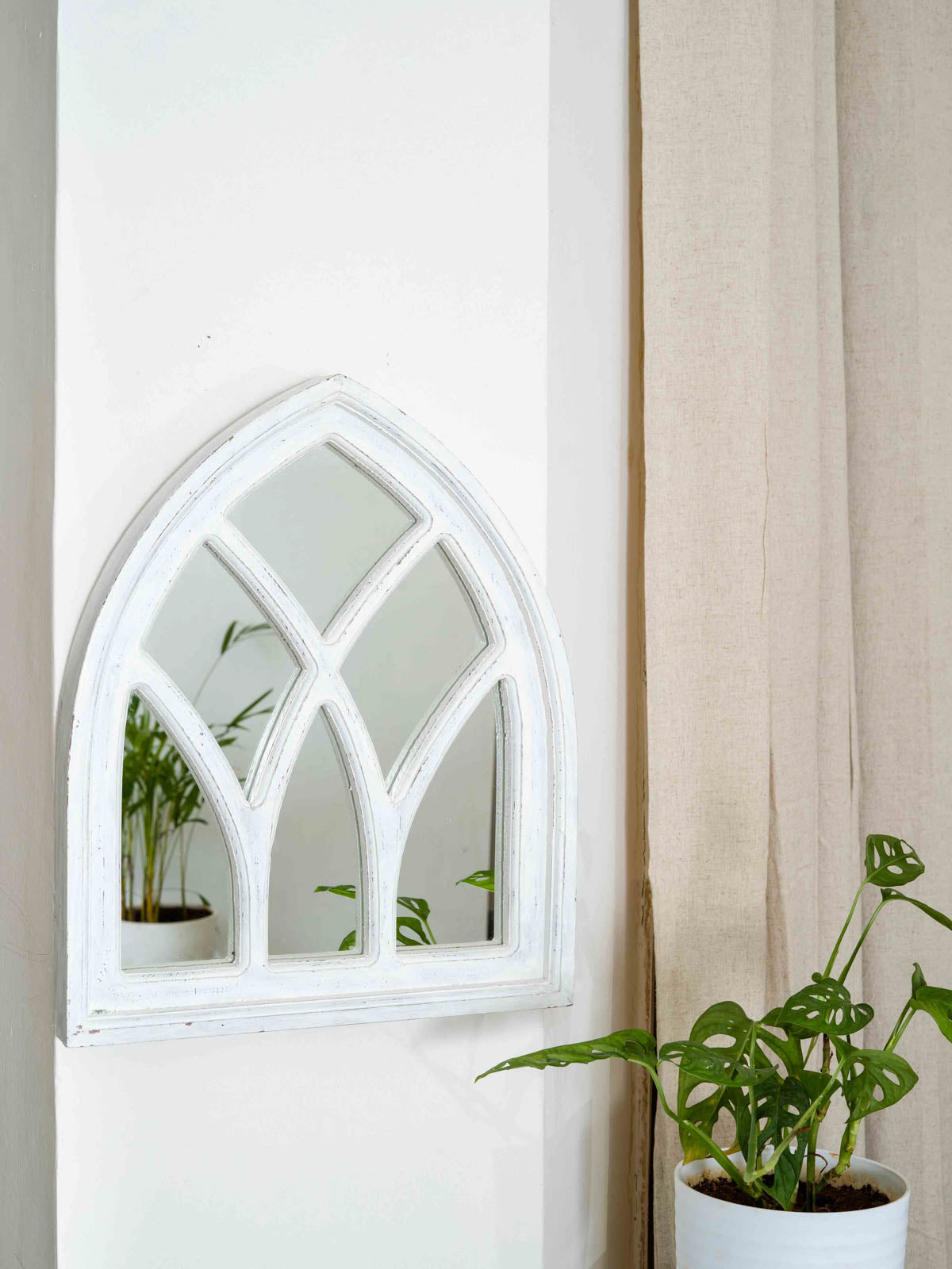 Designer Triangle Mirror - White