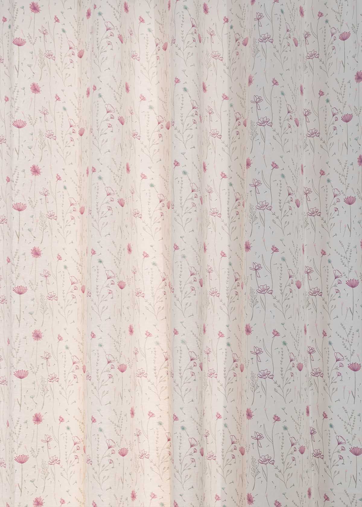Drifting Dandelion Printed Cotton Curtain - Lavender