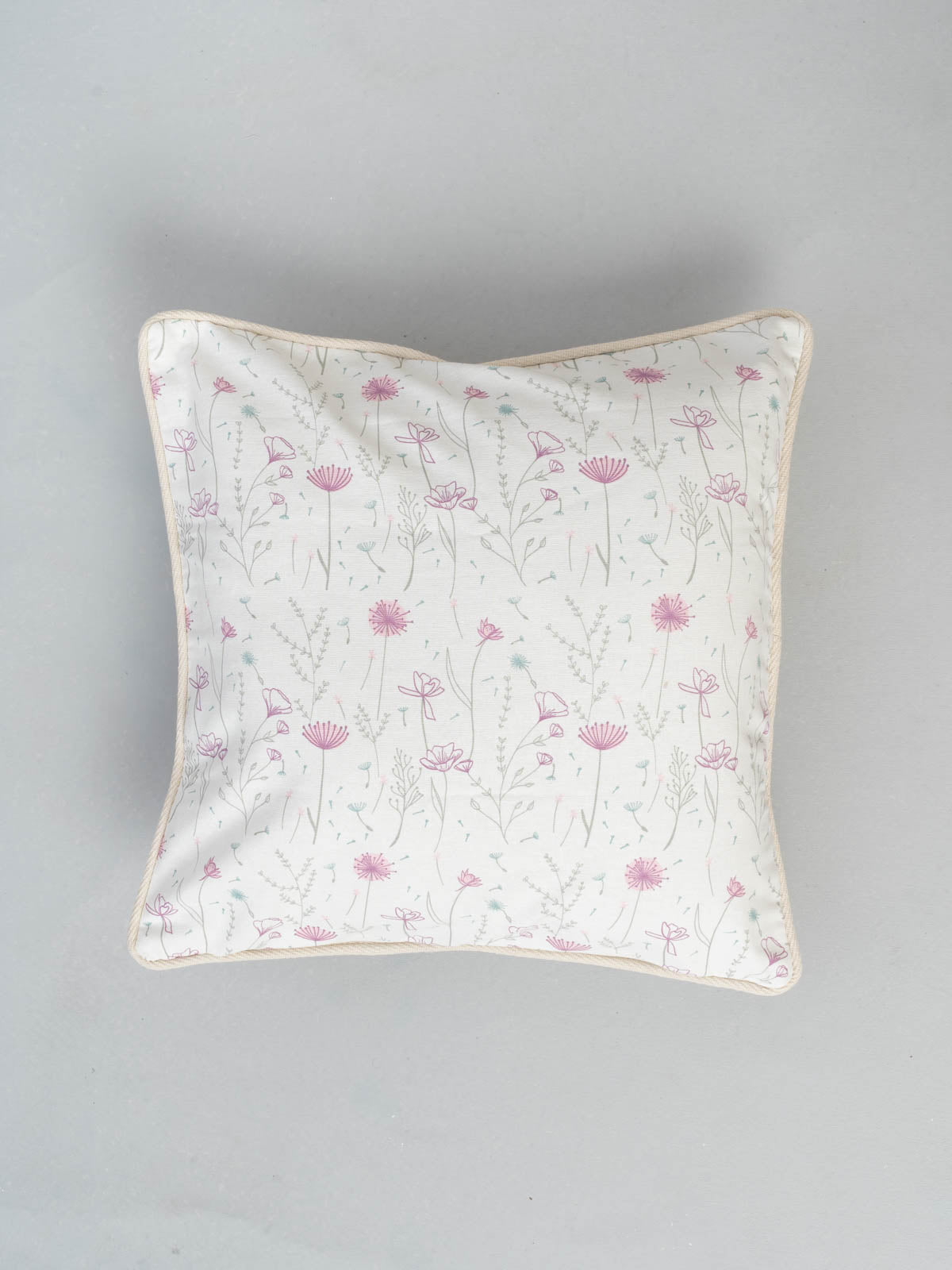Drifting Dandelion 100% cotton floral cushion cover for sofa - Lavender