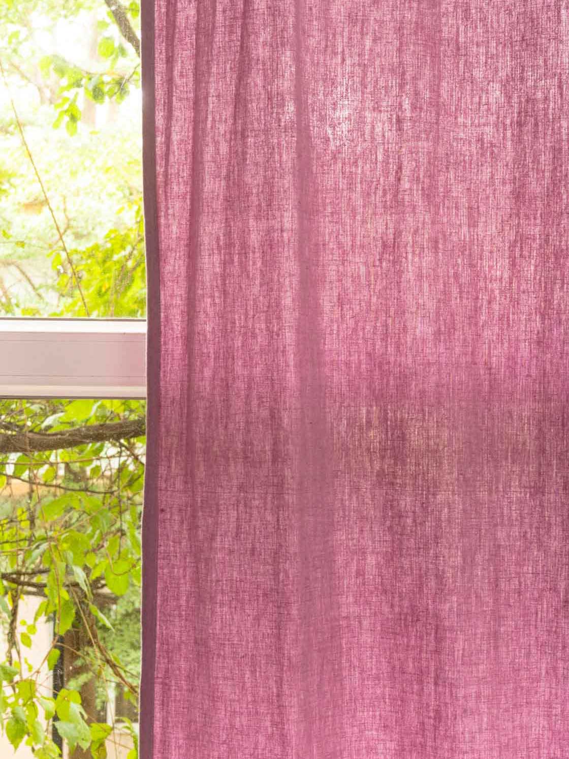 Solid Linen Curtain - Lavender  - Single