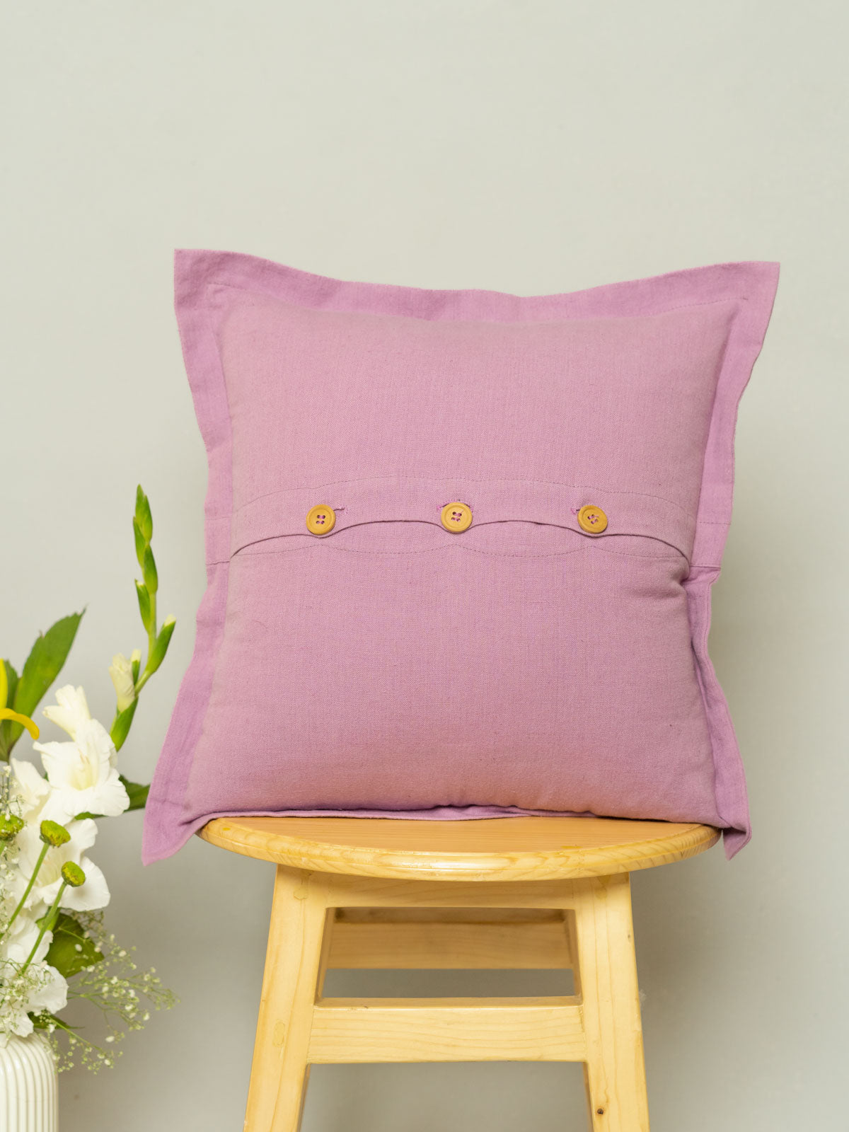 Solid Lavender 100% cotton plain cushion cover for sofa