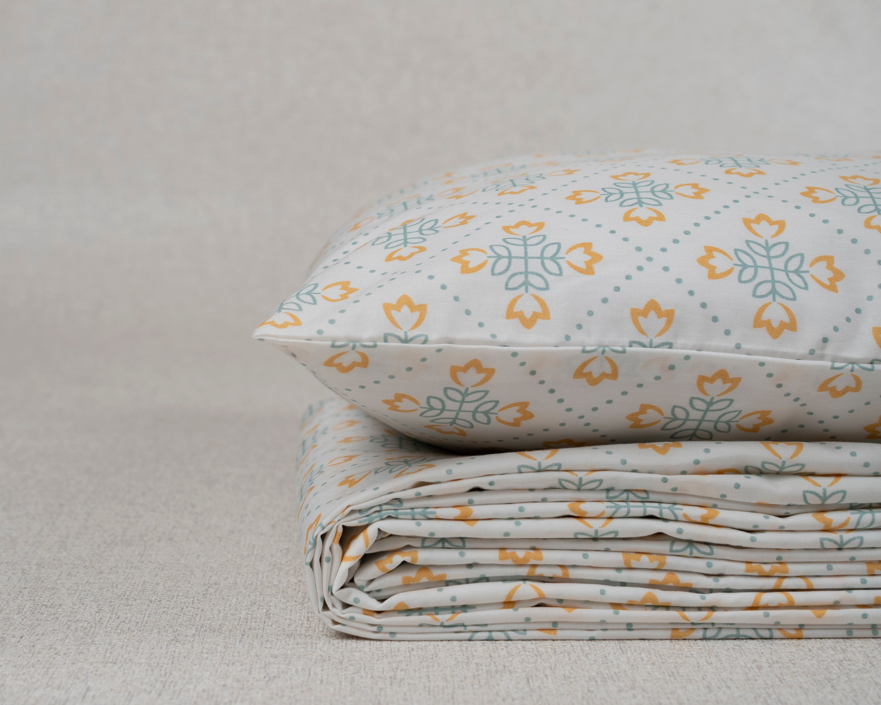 Palm Grove Printed Cotton Flat Sheet - Multicolor