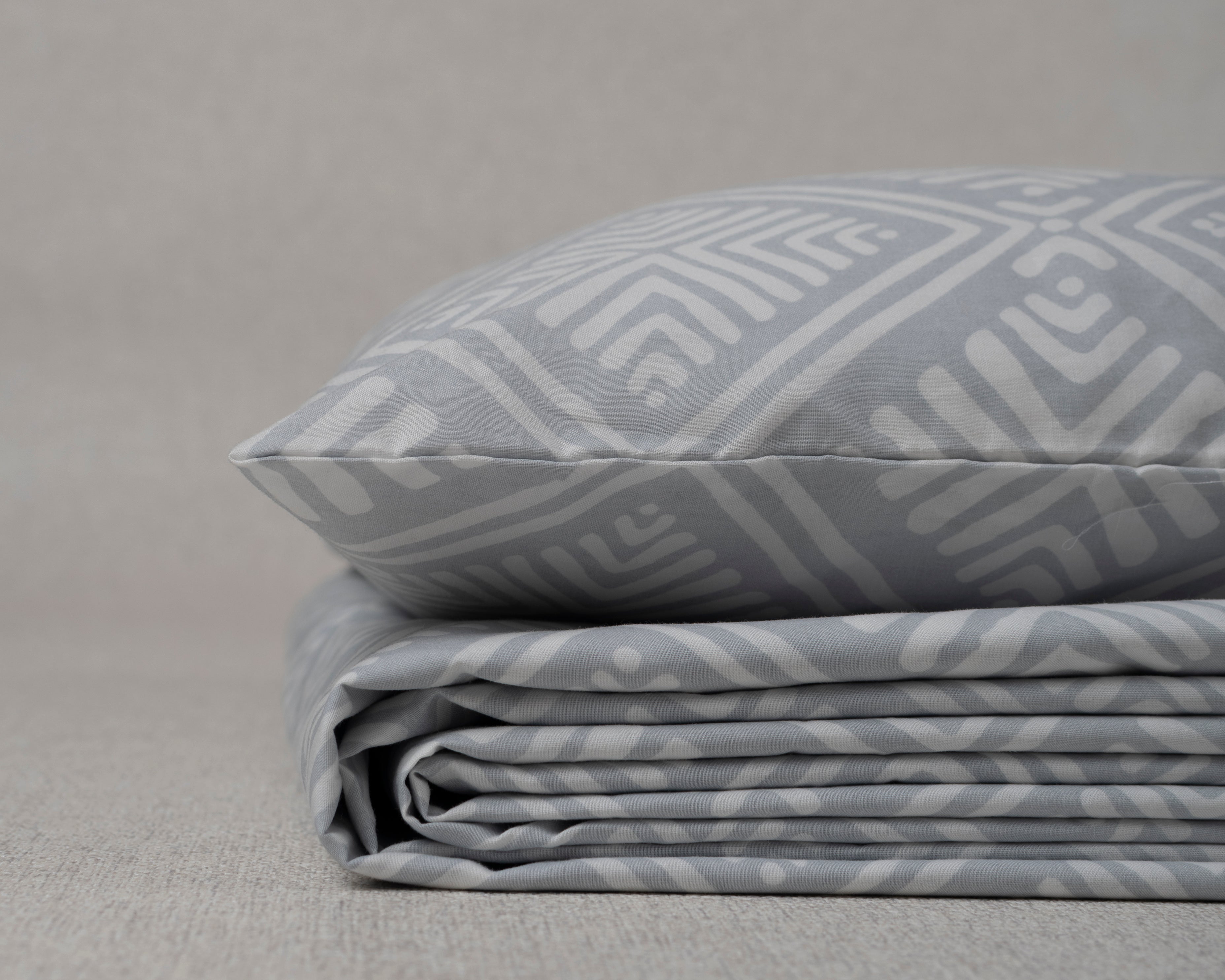 Kilim Printed Cotton Flat Sheet - Blue