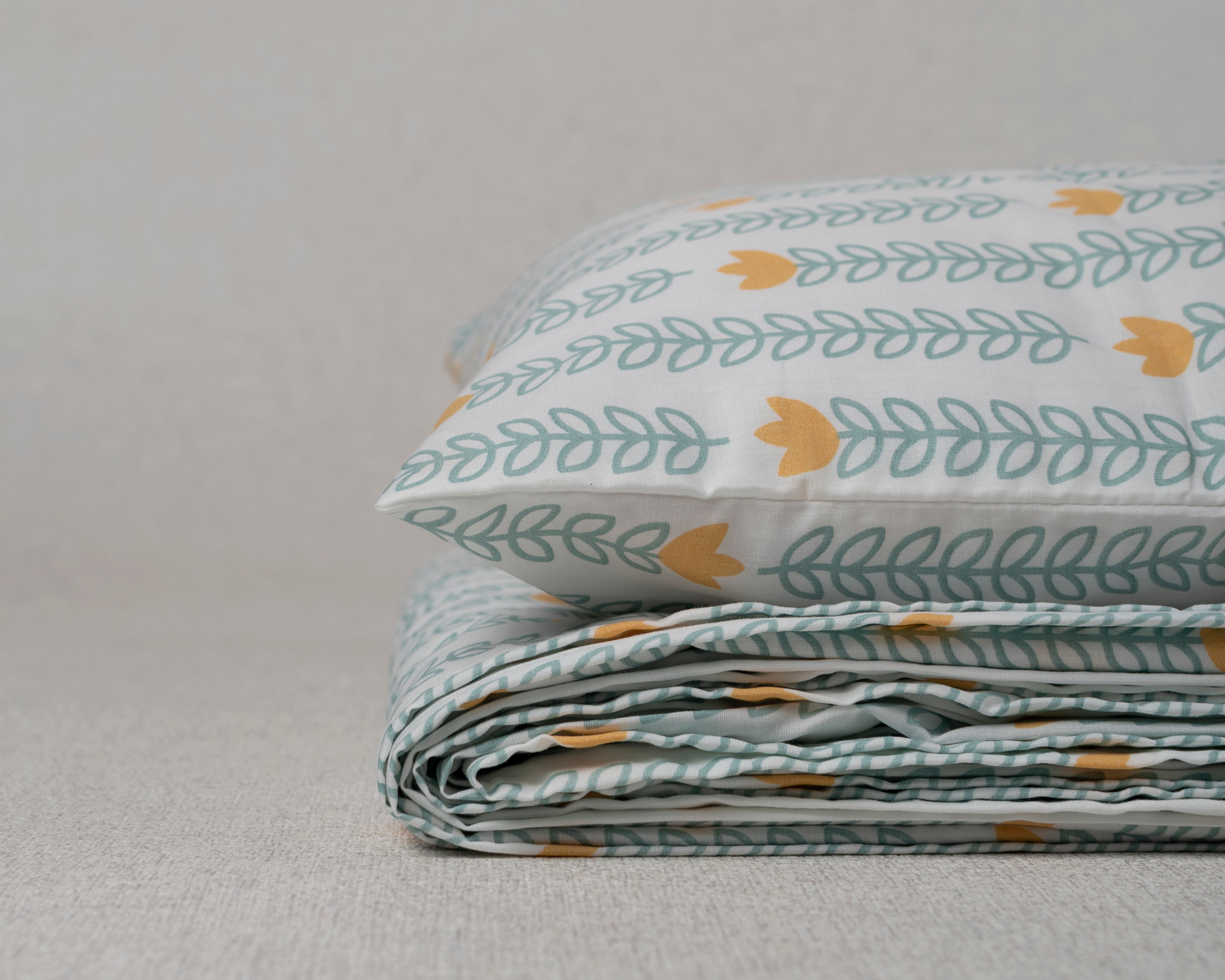 Desert Crop Printed Cotton Flat Sheet - Multicolor
