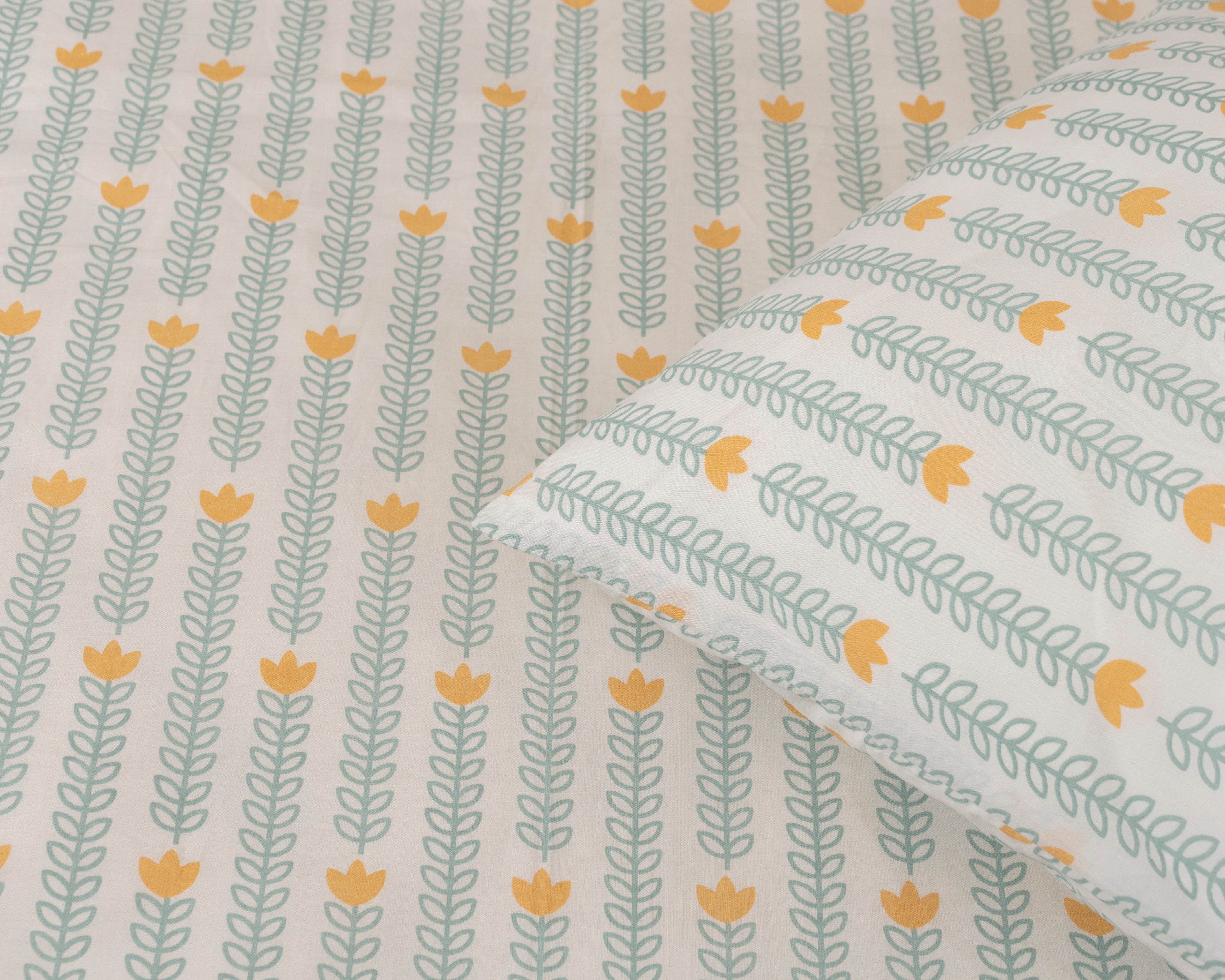 Desert Crop Printed Cotton Flat Sheet - Multicolor