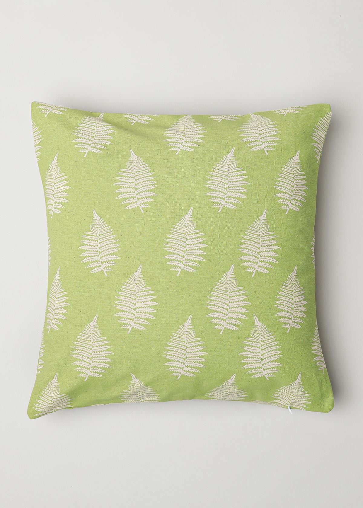 Ferns 100% cotton customizable floral cushion cover for sofa - Green