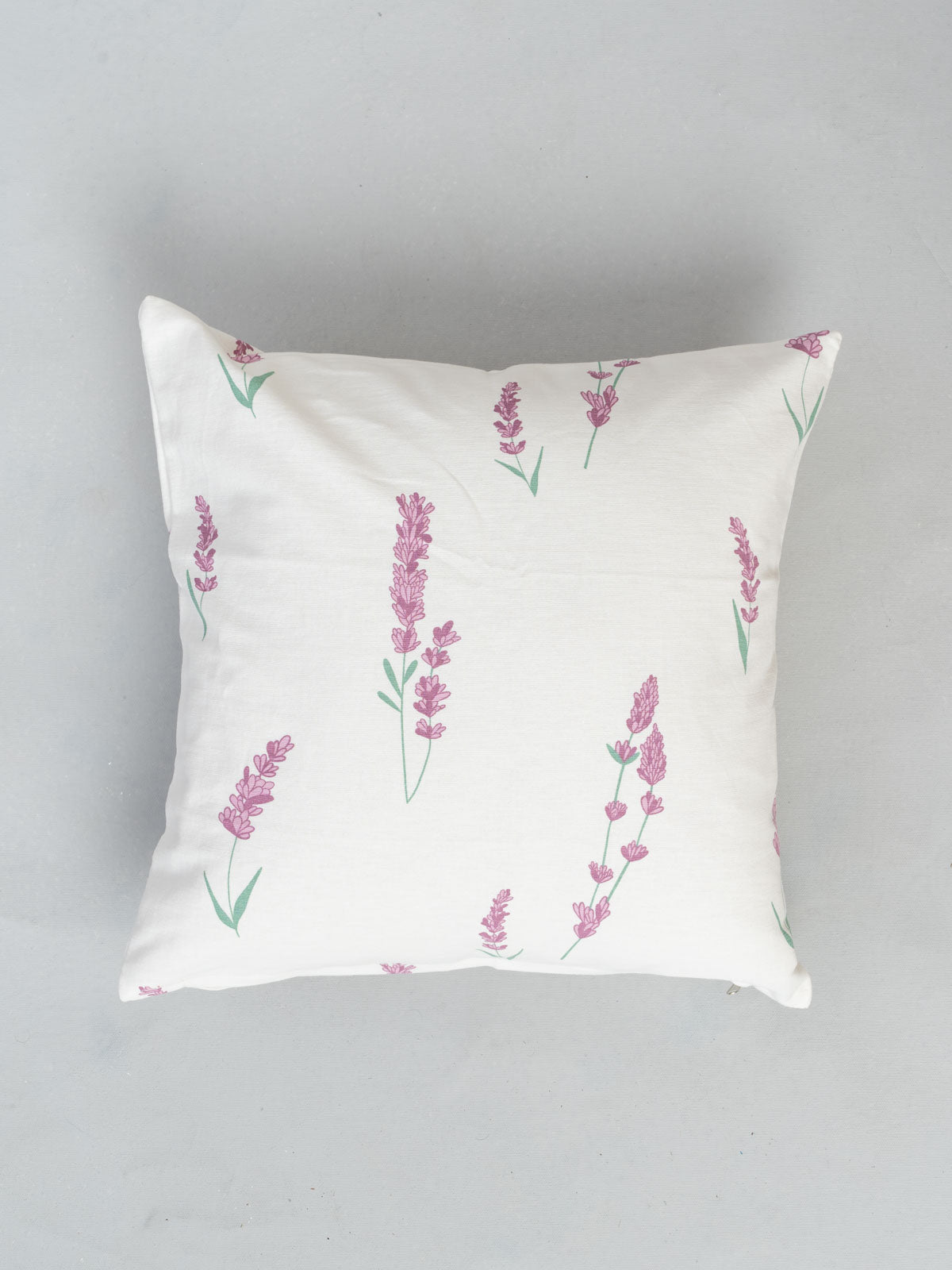 Fields Printed 100% cotton floral cushion cover for sofa - Lavender