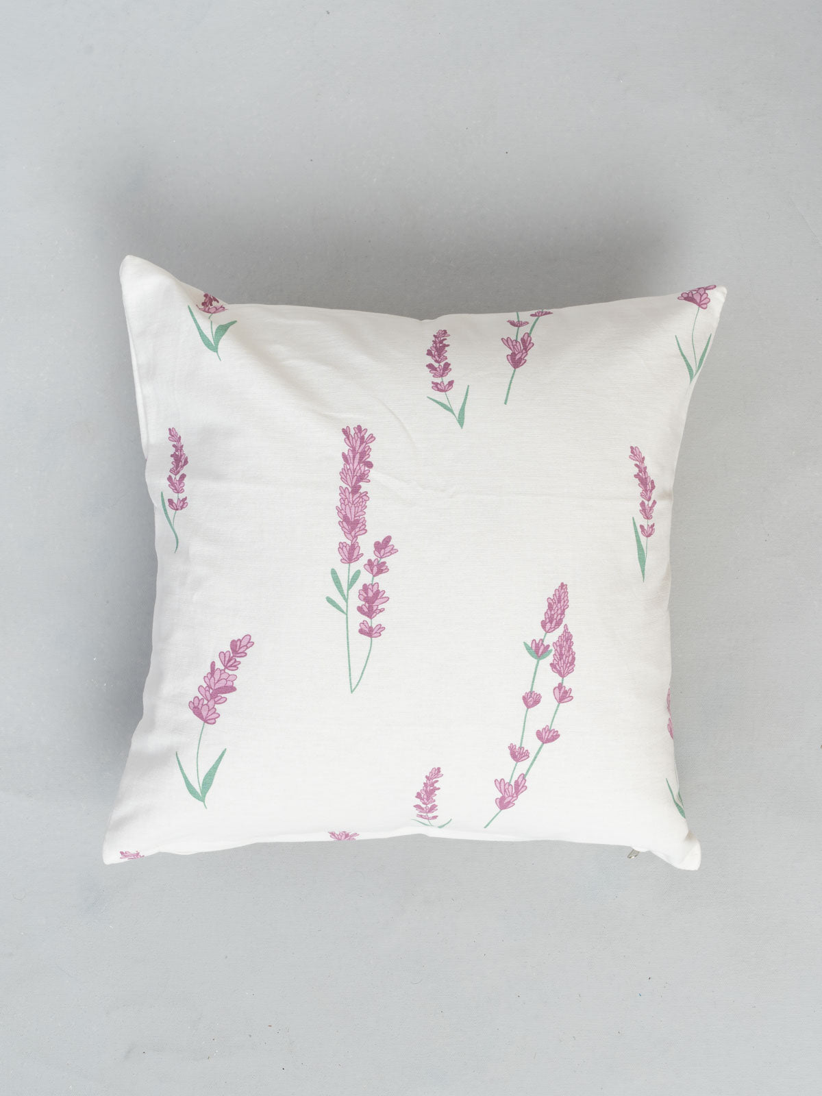 Humming Birds, Fields Of Lavender, Grape Solid, Gingham Sage Green Set Of 4 Combo Cotton Cushion Cover - Lavender, Sage Green