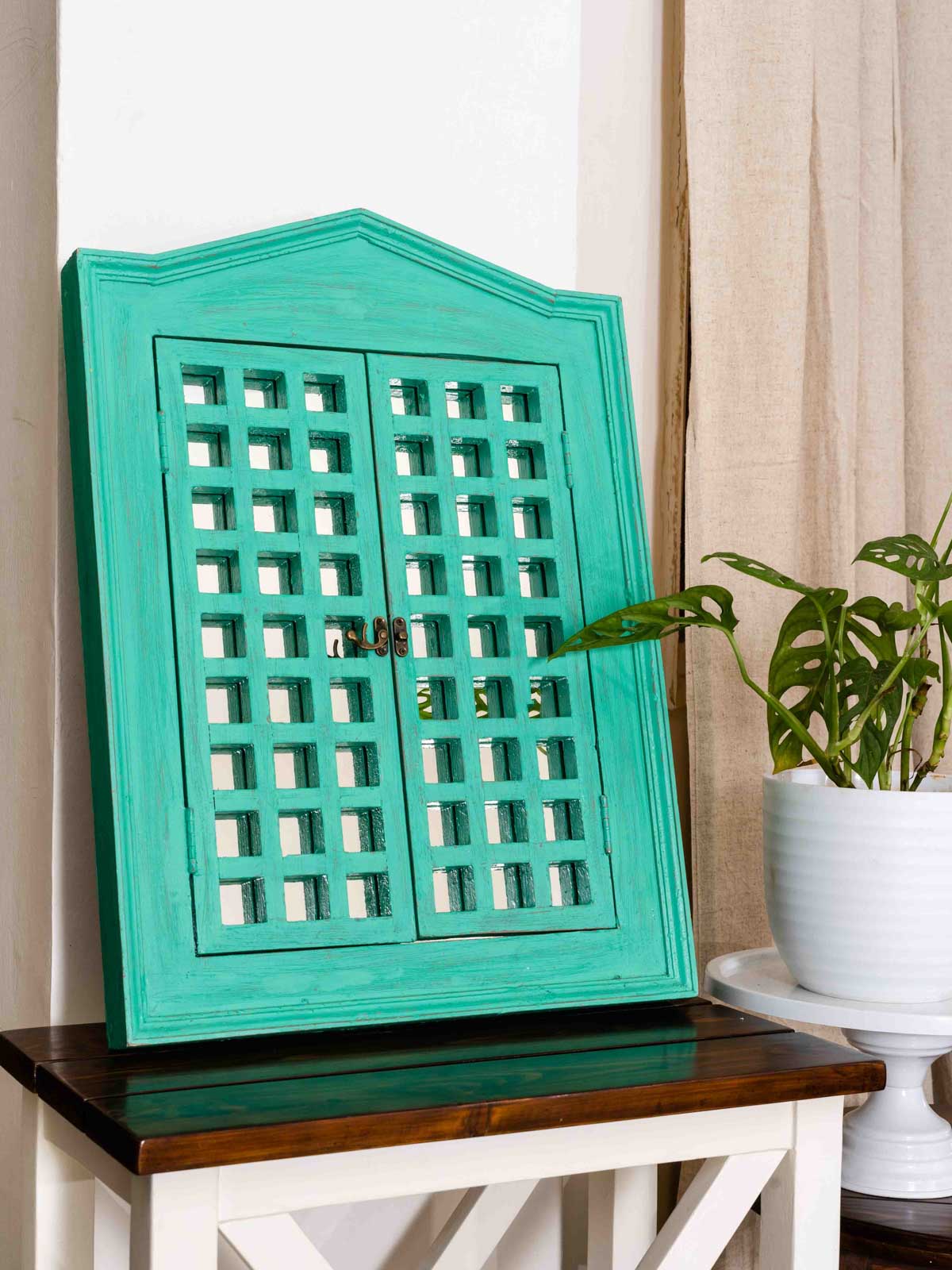 French Window Mirror Small - Aqua Green