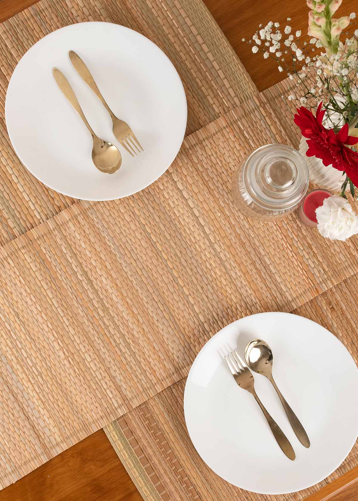 Woven River Grass Table Runner - Natural Beige
