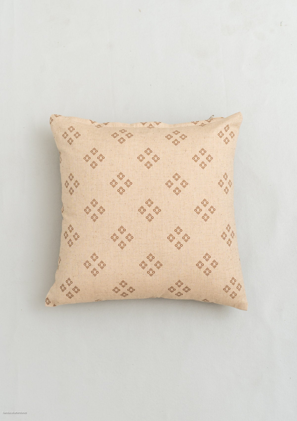 Harvest linen minimal print cushion cover for sofa - Brown