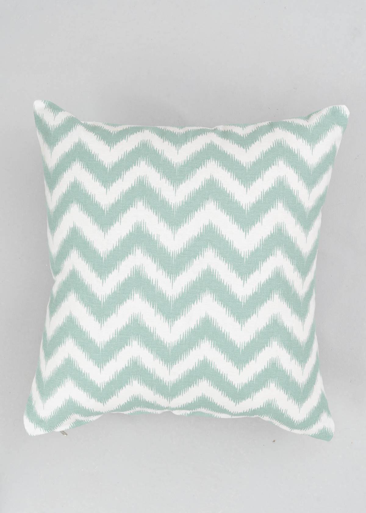 Ikat Chevron 100% cotton geometric cushion cover for sofa - Nile Blue
