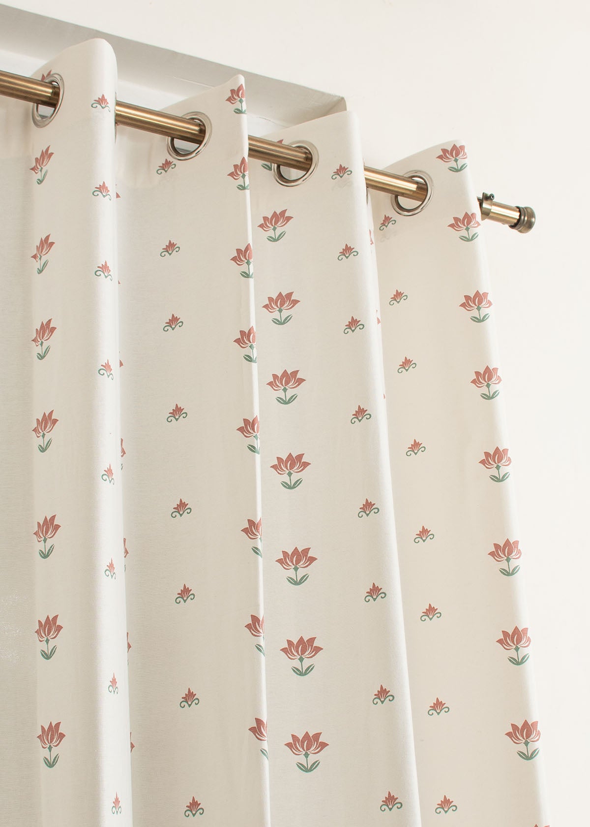 Lotus Pond 100% cotton minimal curtain for living room - Light Reduction - Multicolor - Single Piece