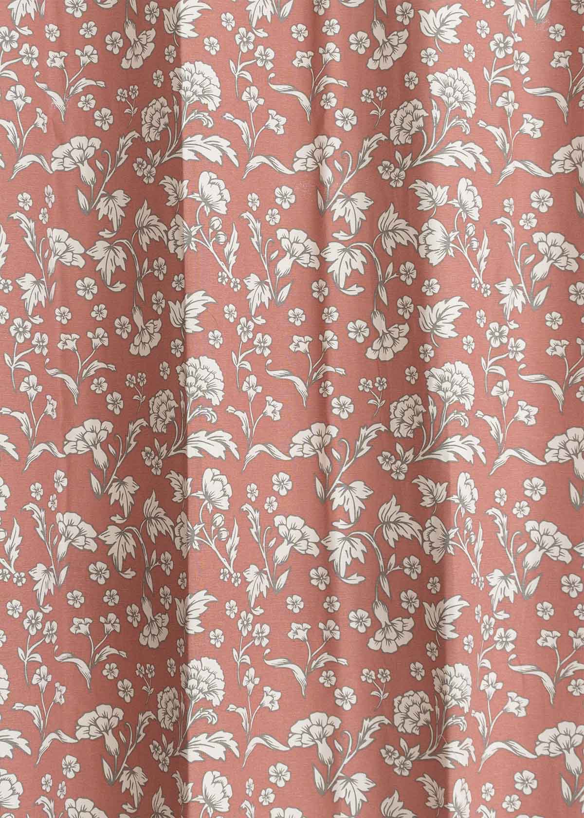 Marigold Printed Cotton curtain - Rust