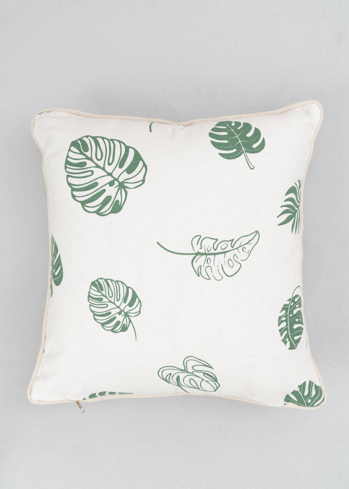 Monstera Printed 100% cotton floral cushion cover for sofa