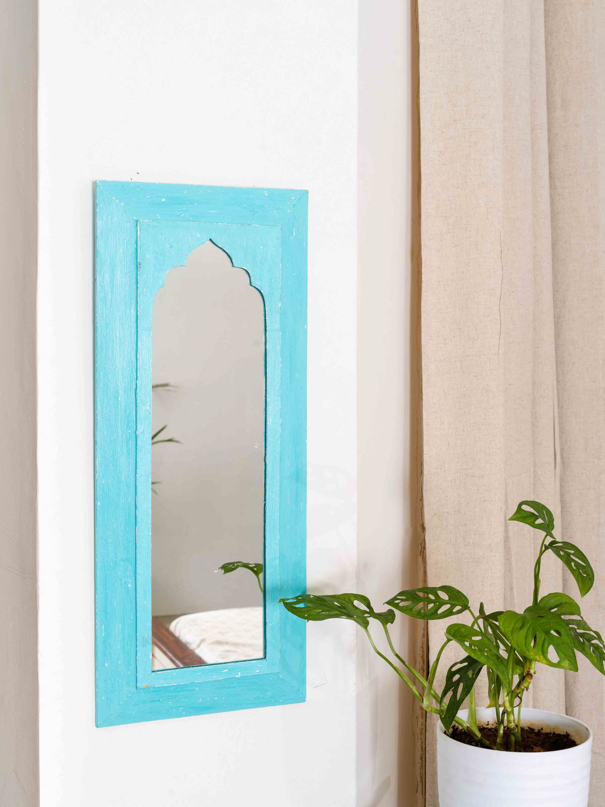 Mughal Mirror Large - Teal Blue