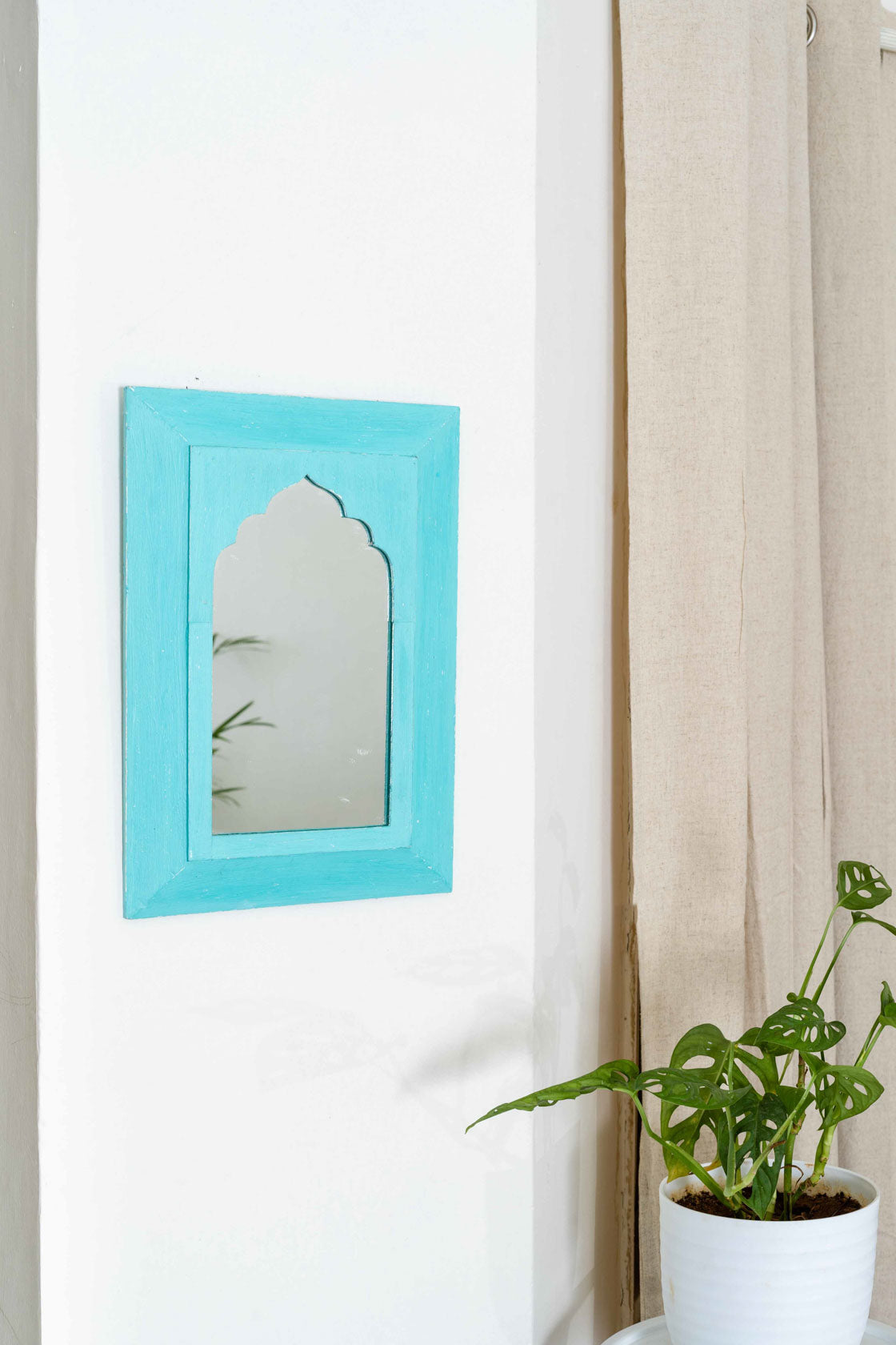 Mughal Mirror Medium - Teal Blue