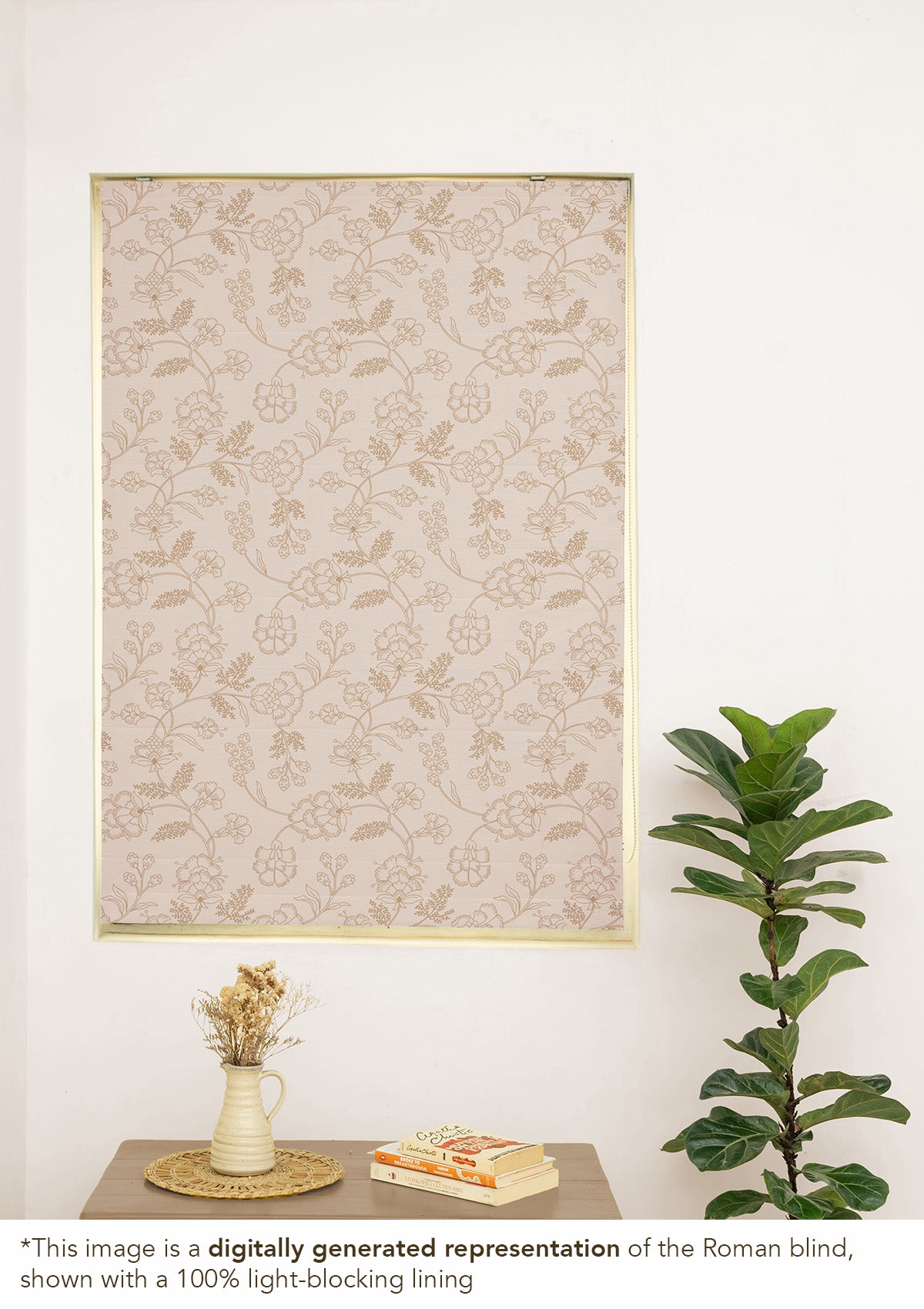 Mukta 100% Cotton Embroidered Customizable blind for livingroom & Bedrooms-Light Reduction-Brown & Beige