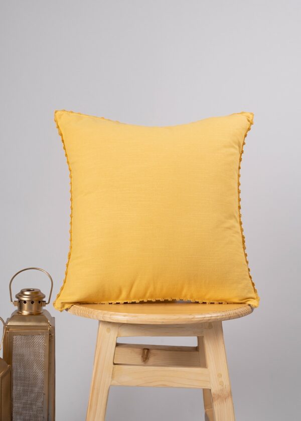 Solid Mustard 100% cotton plain cushion cover for sofa