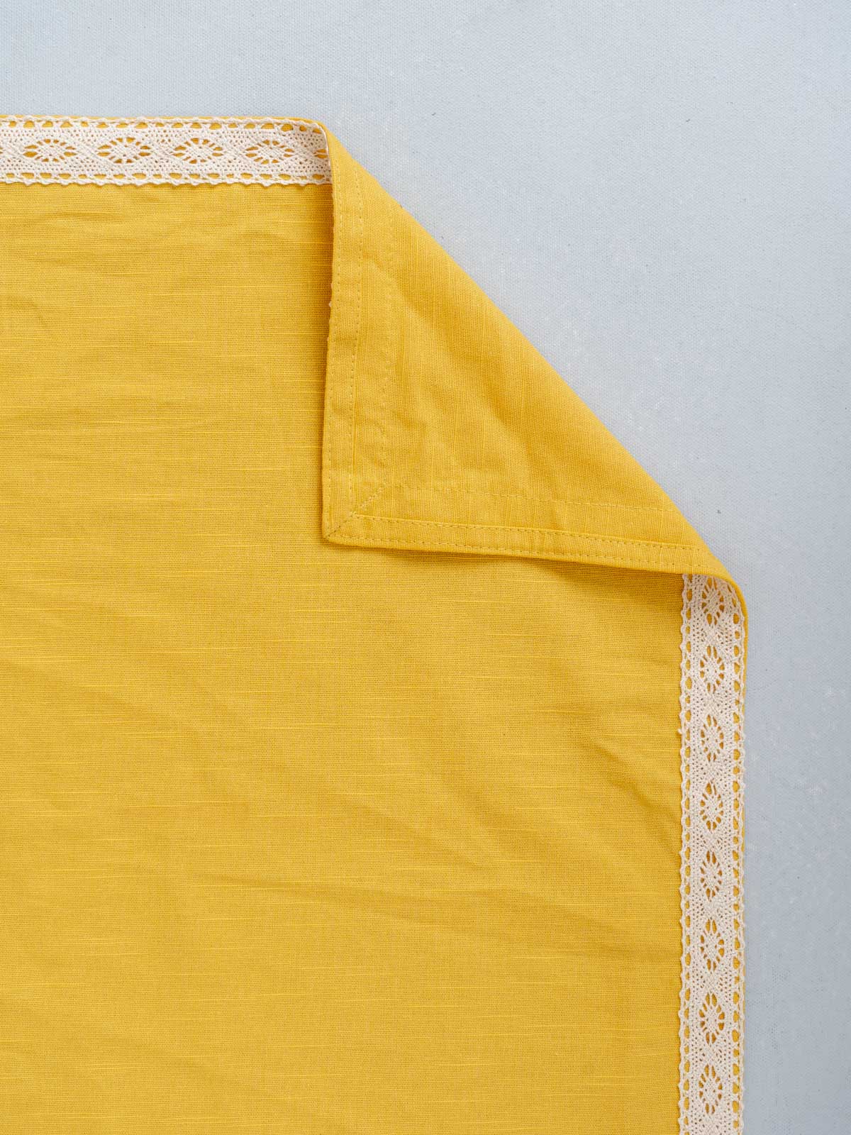 Solid Cotton Diwan Set - Mustard