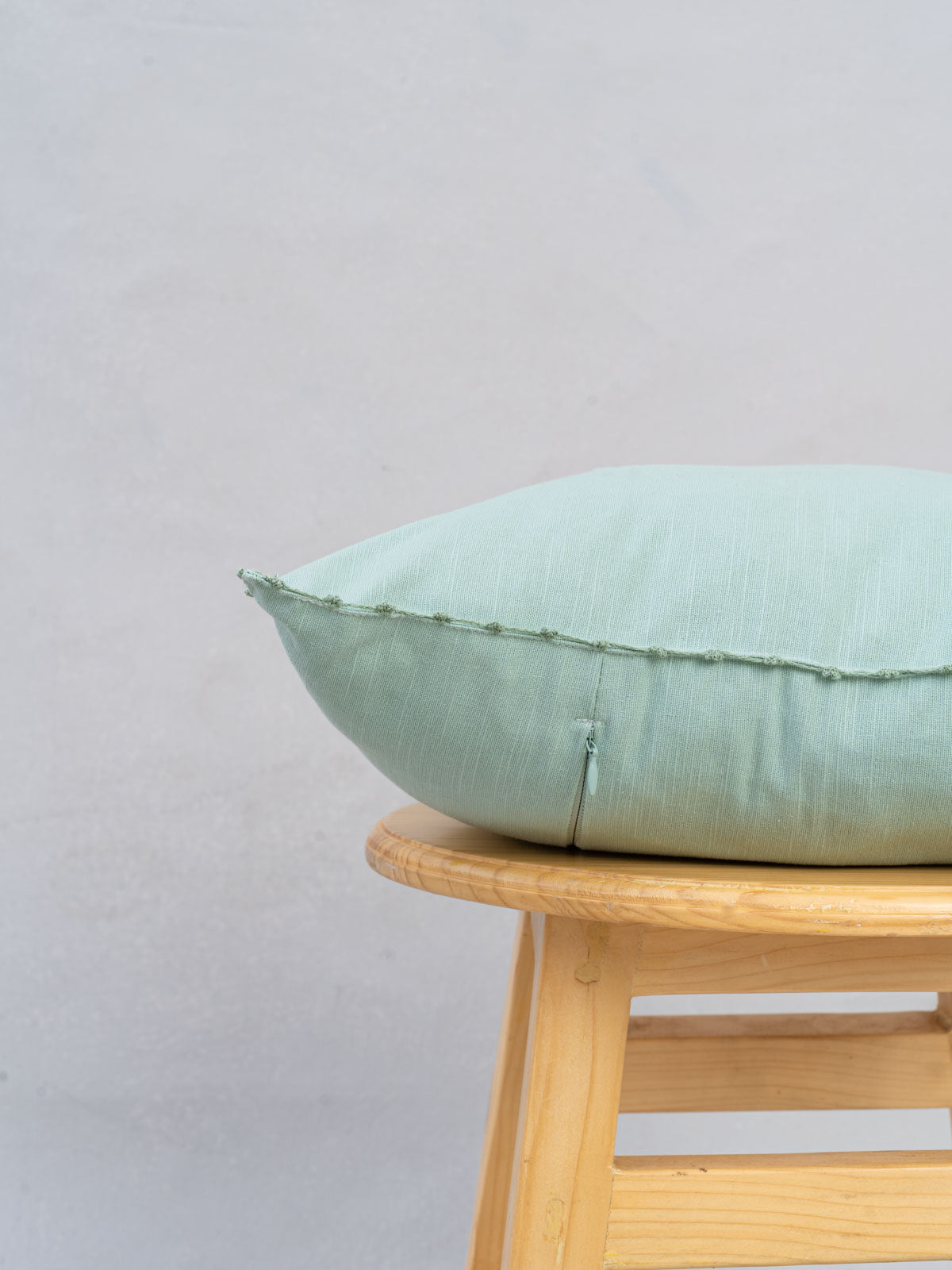 Solid 100% cotton customizable  cushion cover for sofa - Nile Blue