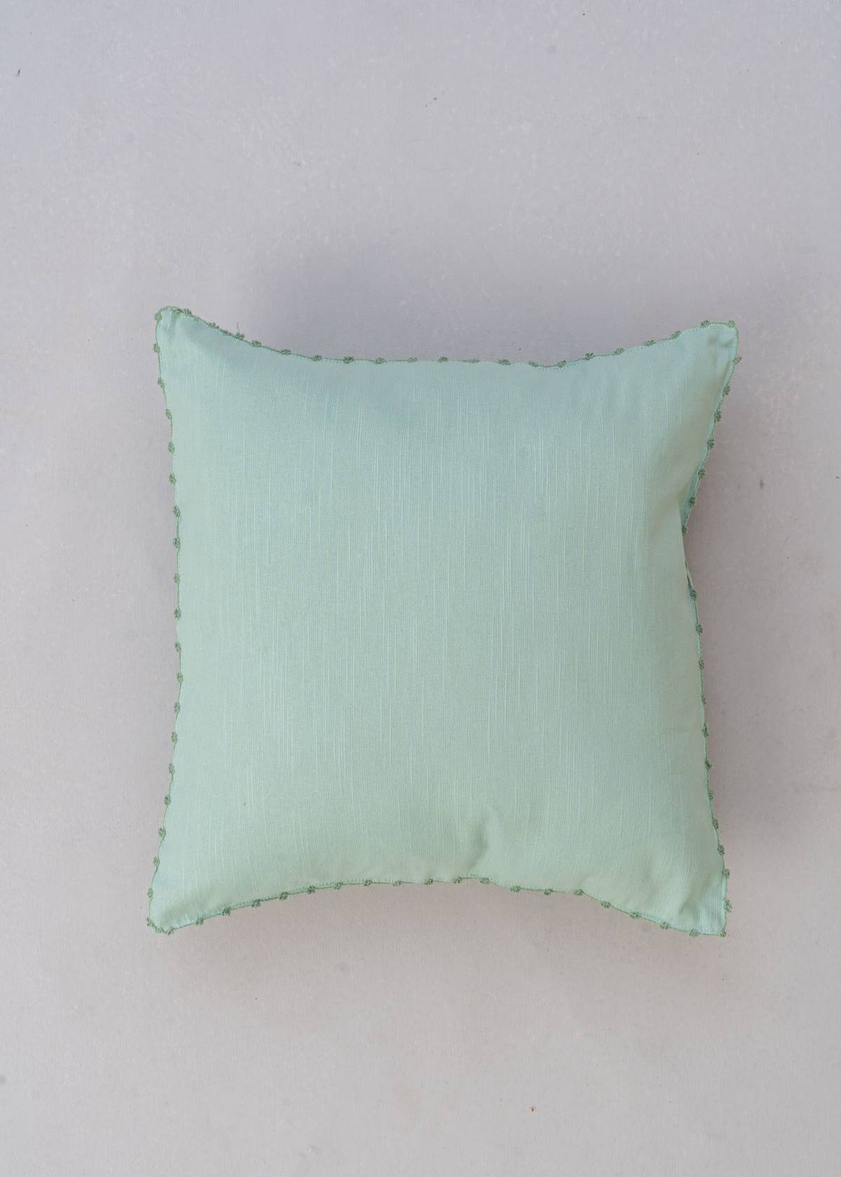Gingko Nile Blue 16" , Nile Blue 16" , Maidenhair 16" , Cream Solid 16" Set Of 4 Combo Cotton Cushion Cover - Nile Blue, Cream