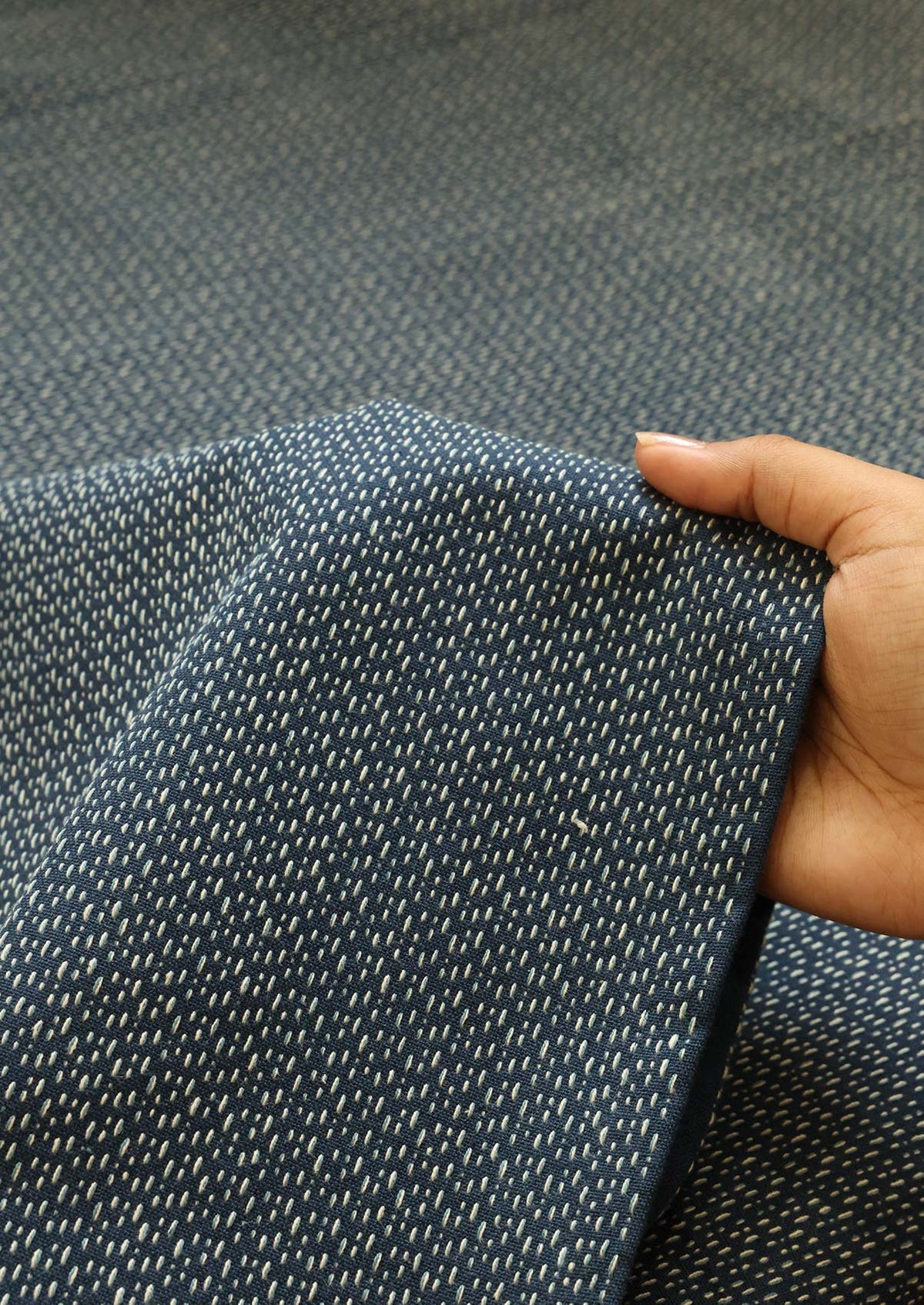 Pacific Blue | 100% Cotton Woven Textured | Room Darkening Fabric
