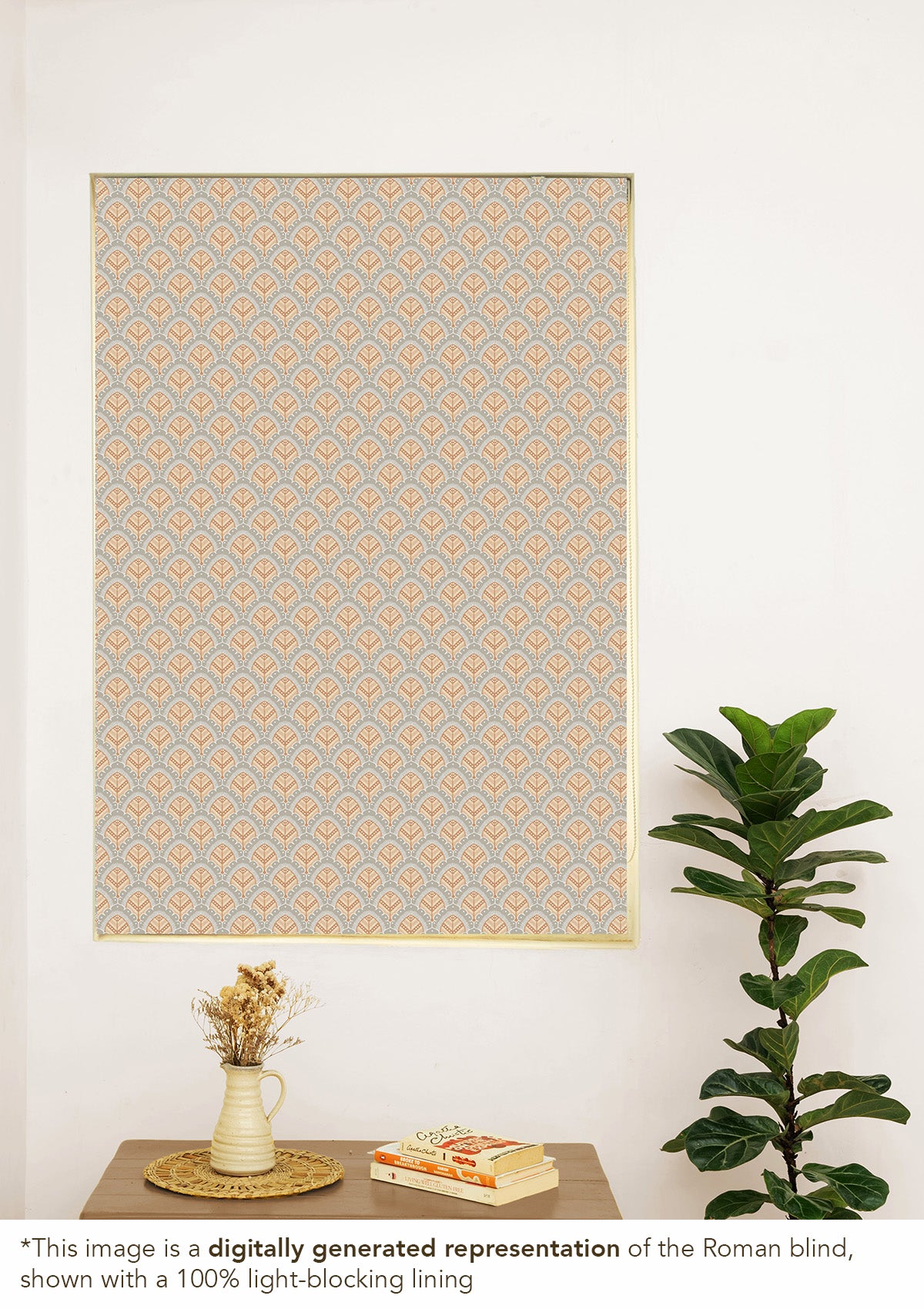 Pakkshi 100% Cotton Printed Customizable blind for livingroom & Bedrooms-Light Reduction-Yellow and Grey