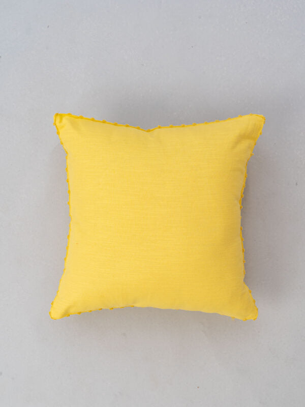 Dancing Dandelion, Solid Primrose, Dainty Dots , Drifting Dandelion Yellow Set Of 4 Combo Cotton Cushion Cover - Yellow