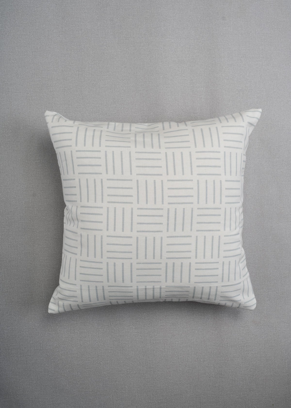 Hashlines 100% cotton geometric cushion cover for sofa - Grey