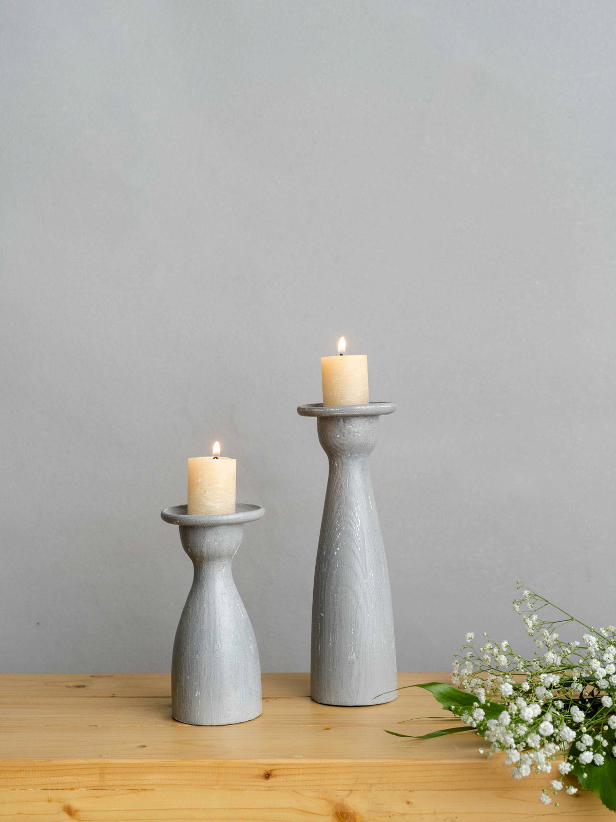 Rustic Candle Holder - Silver