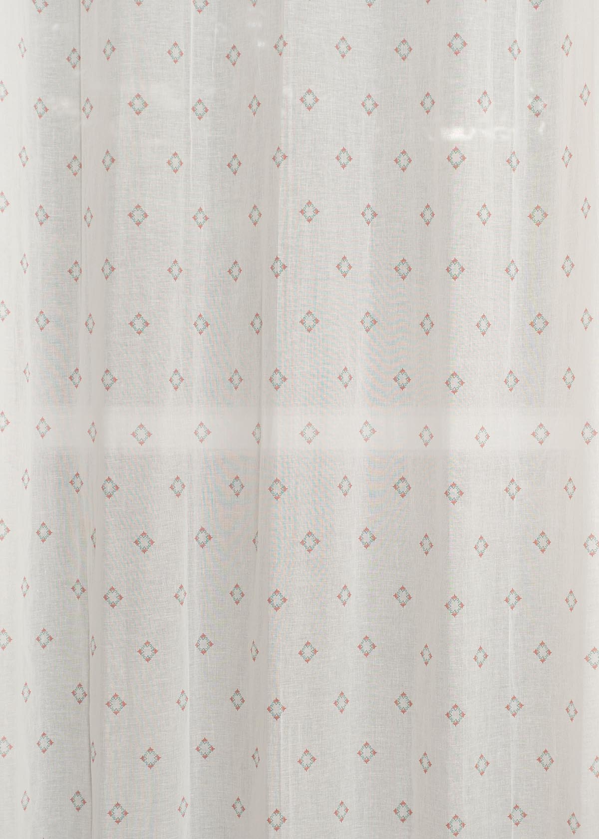 Sacred Waters 100% cotton Sheer floral curtain for Living room - Light filtering - Multicolor - Single Piece