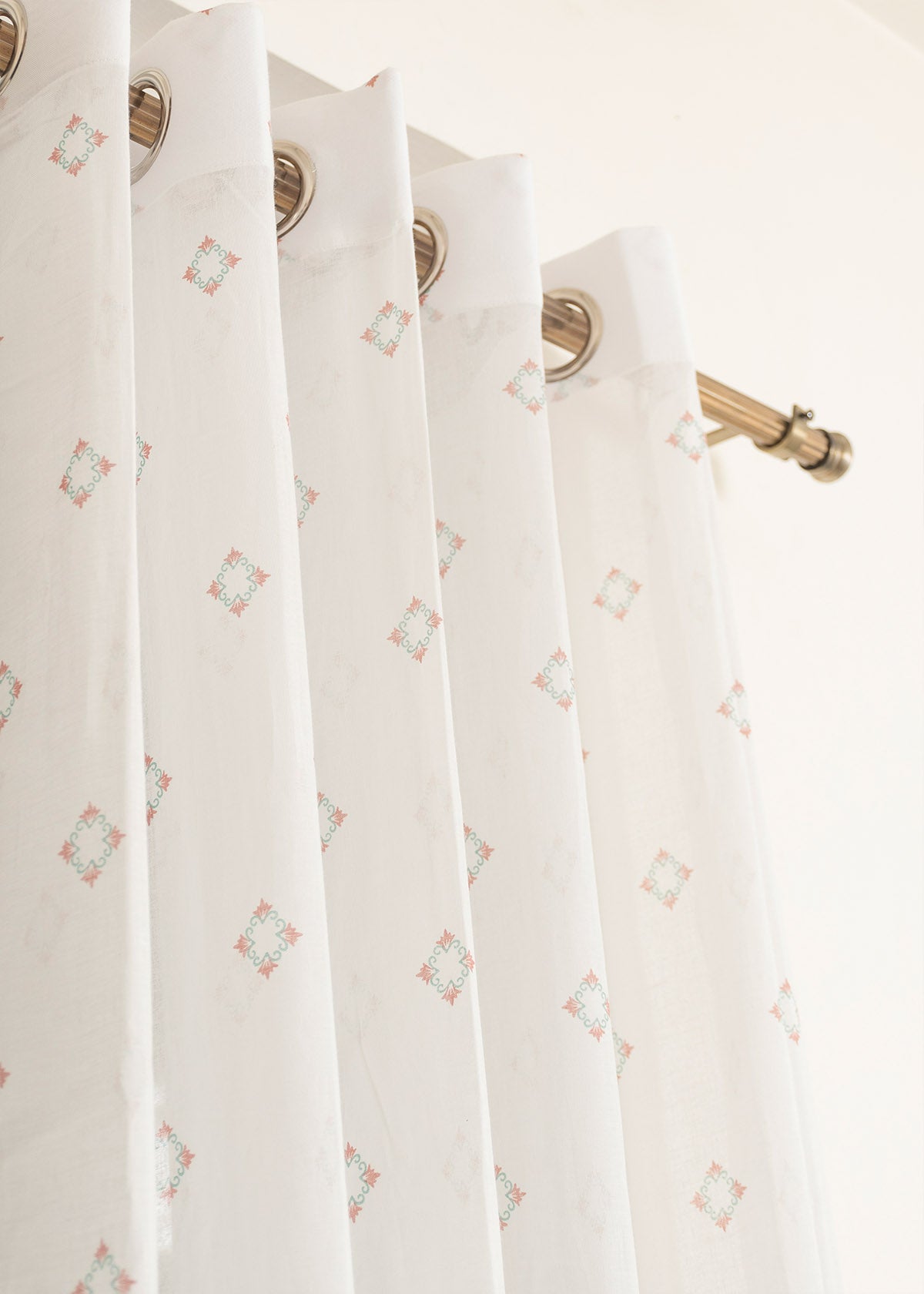 Sacred Waters Printed Sheer Curtain - Blue