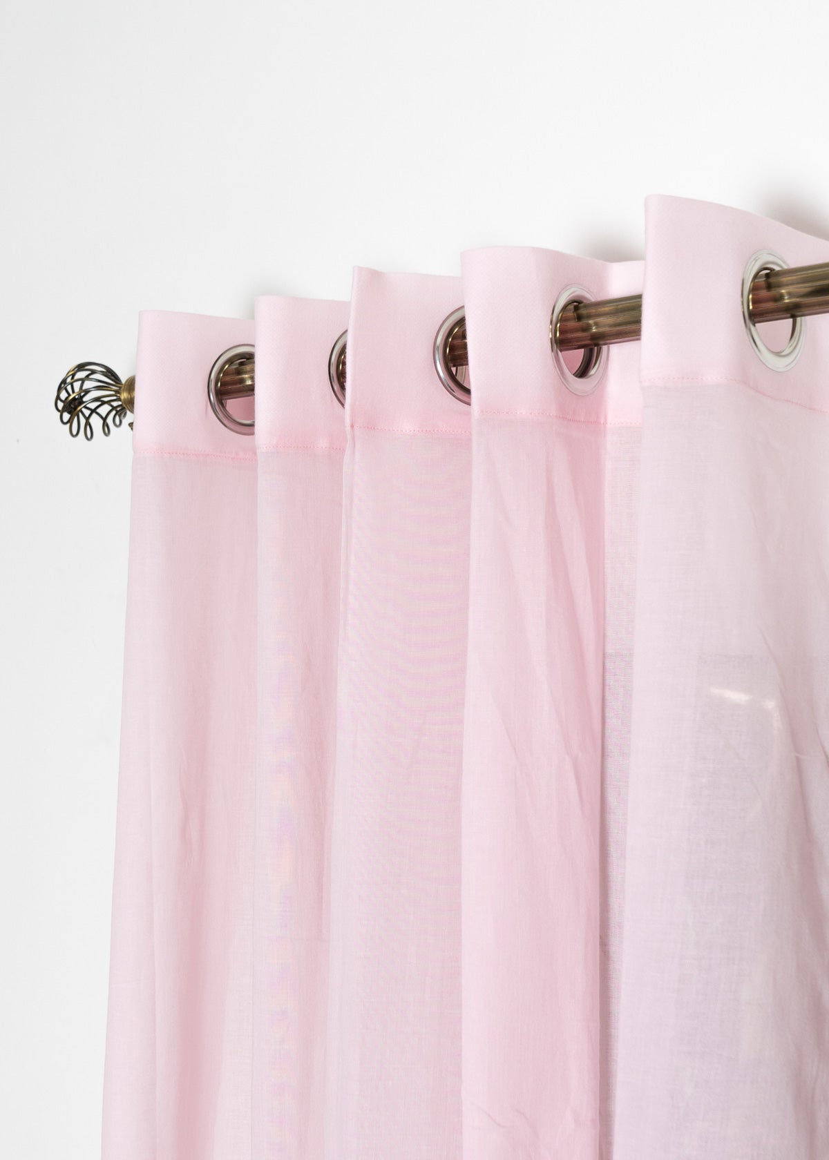 Solid Powder pink sheer 100% Customizable Cotton plain curtain for Living room & bedroom - Light filtering