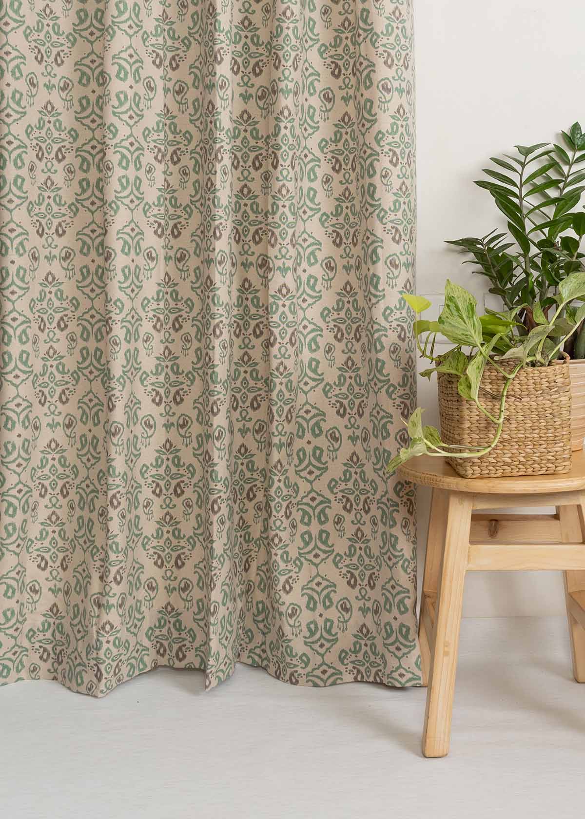 Spice Route Printed Cotton Curtain - Multicolor