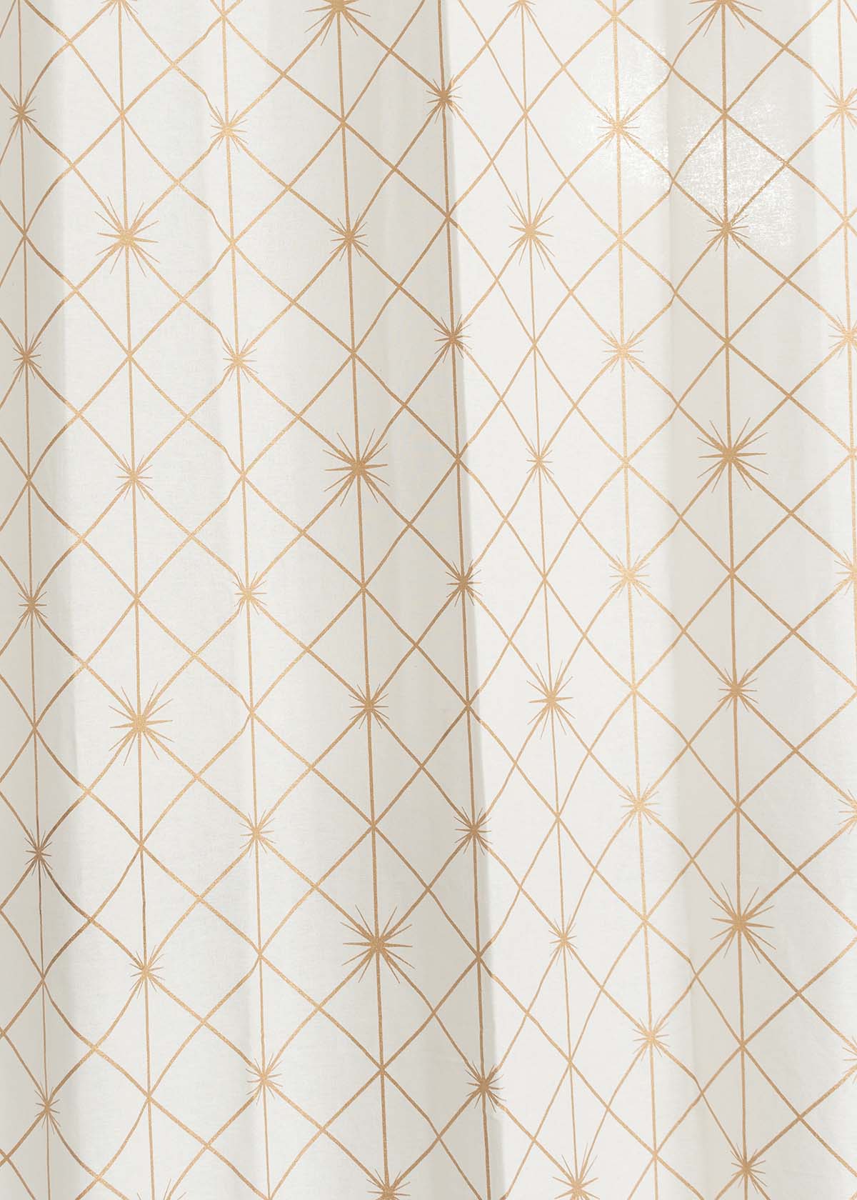 Stardust Printed Cotton Curtain - Gold