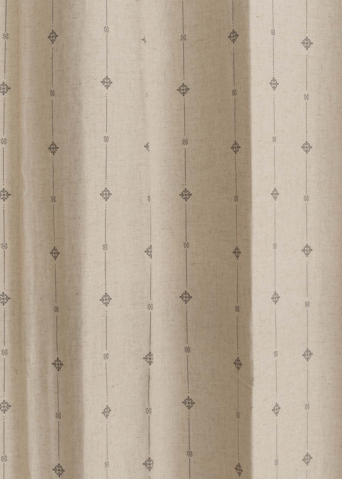 Tulsi linen 100% Customizable Cotton ethnic curtain for Living room & bedroom - Room darkening  - Beige