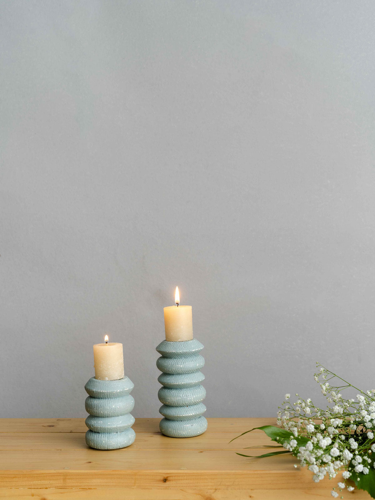 Twisted Candle Holder - Nile Blue