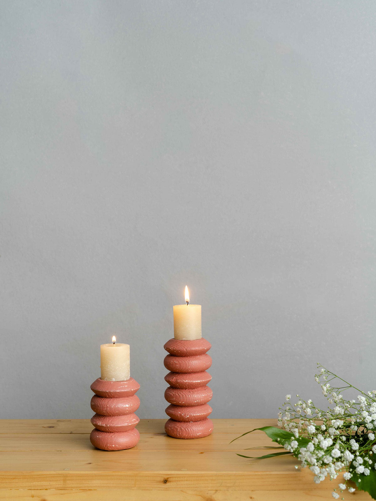 Terracotta Twisted Candle Holder