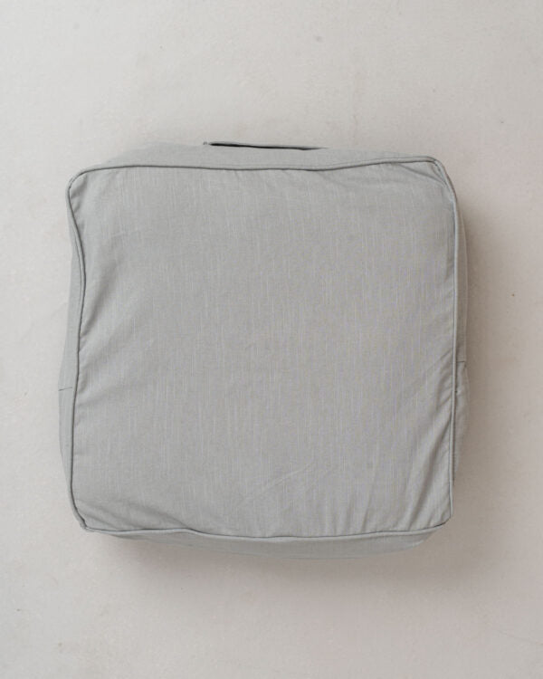 Solid Cotton Square Floor Cushion Cover - Grey