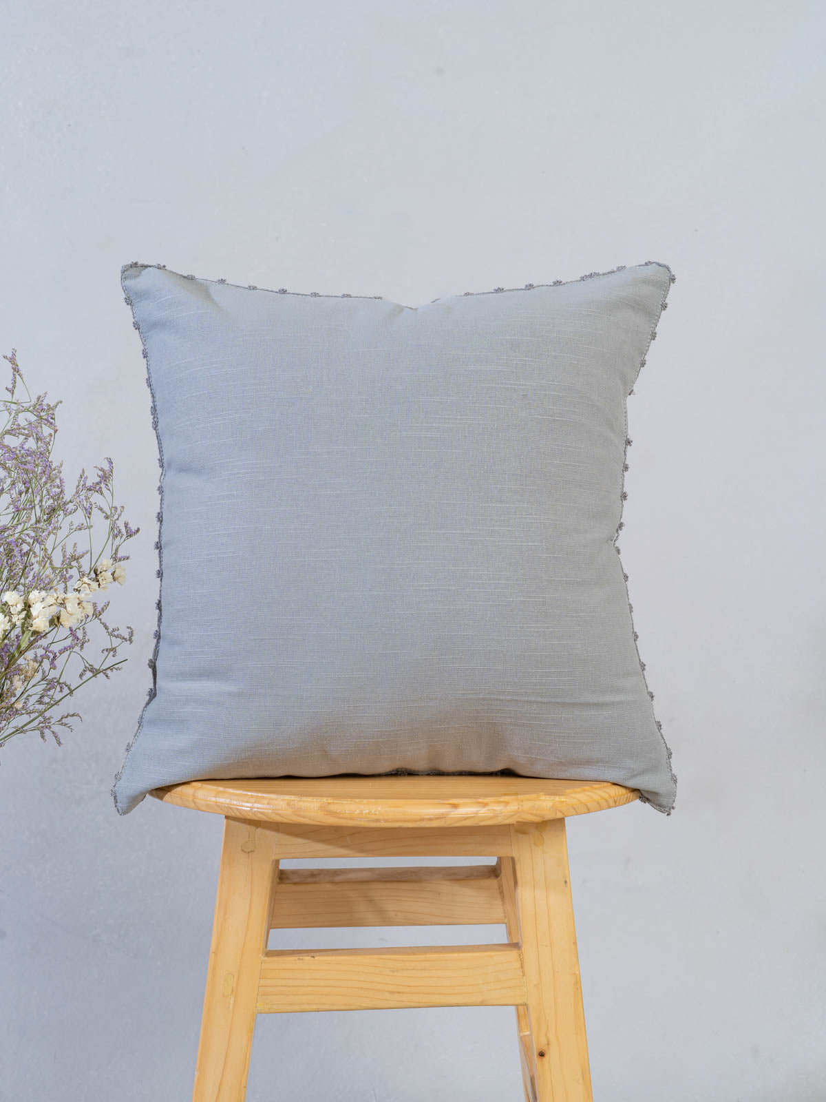 Solid 100% cotton customisable cushion cover for sofa - Ultimate Grey