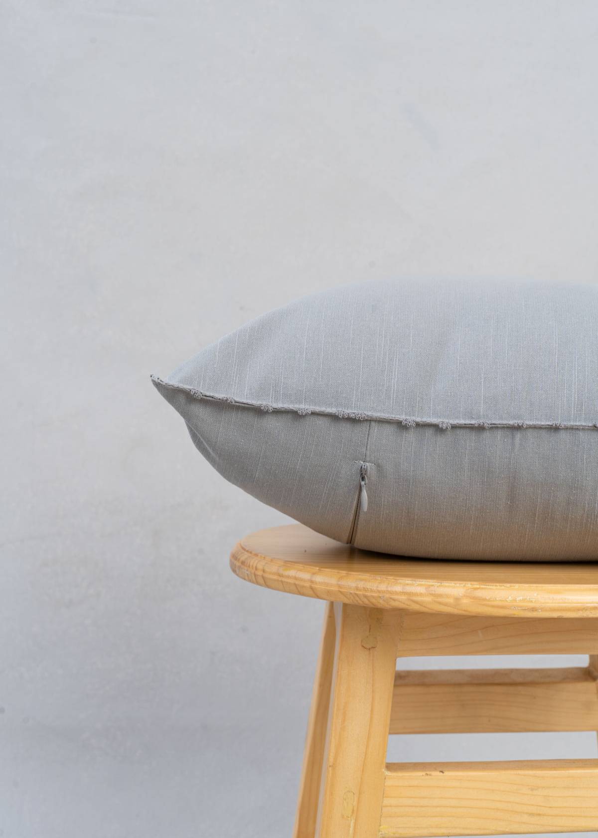 Solid Grey 100% cotton plain cushion cover for sofa