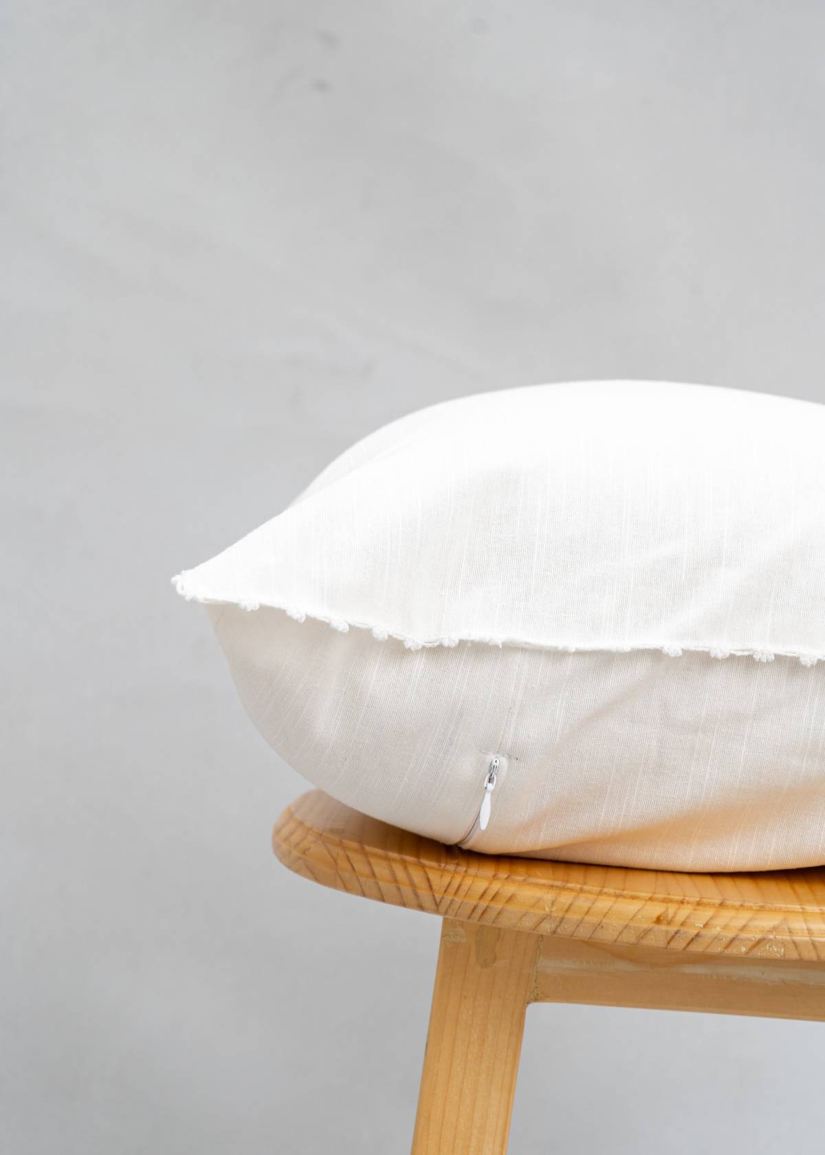 Solid Cotton Cushion Cover - White