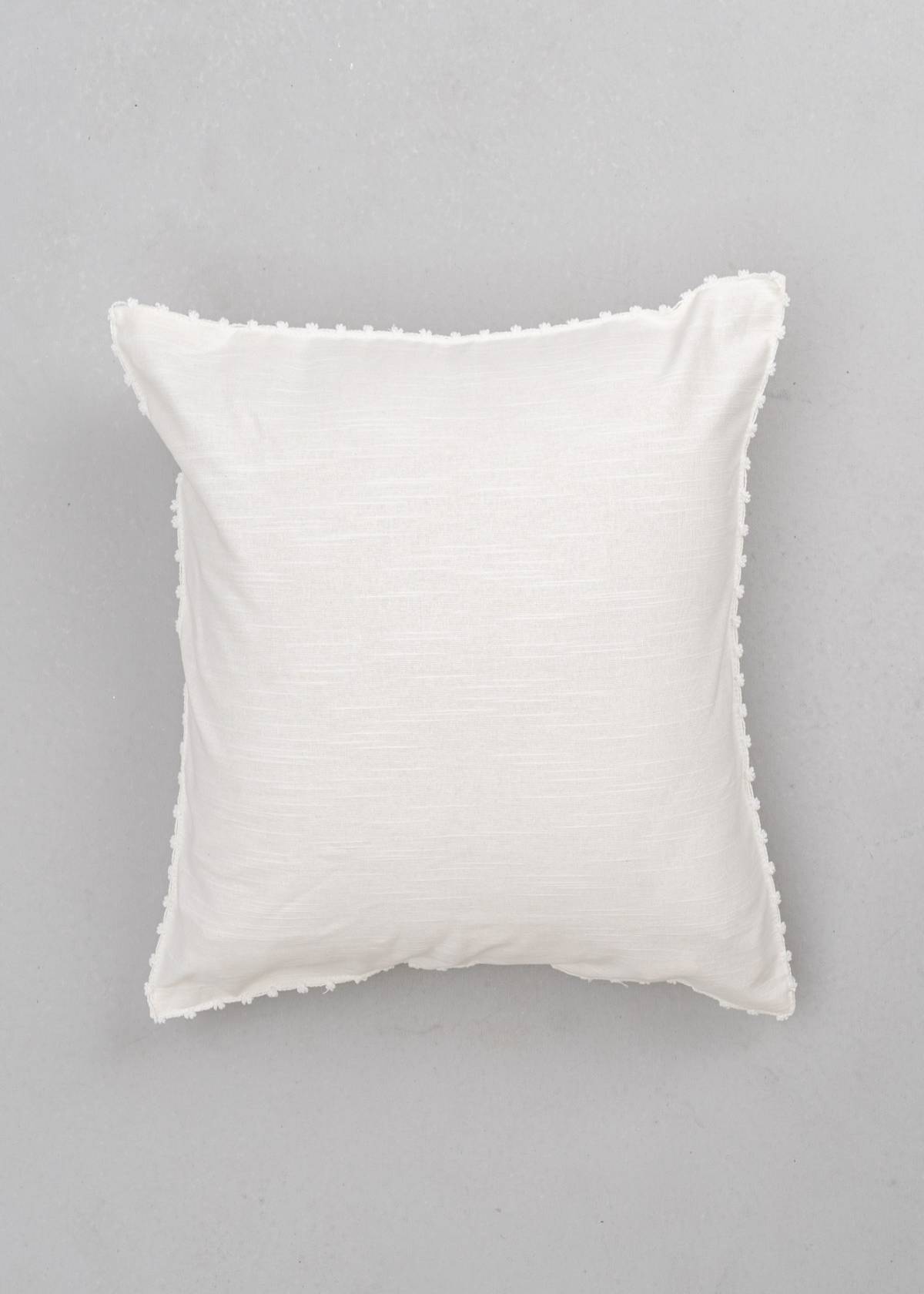Solid Cotton Cushion Cover - White