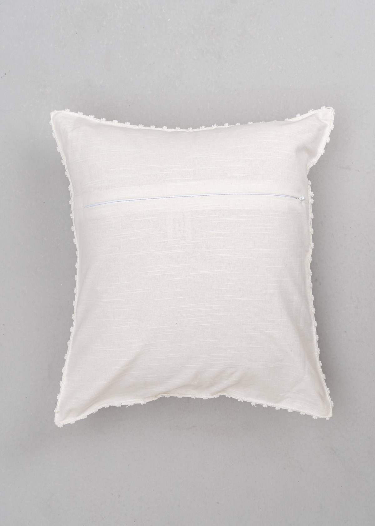 Solid Cotton Cushion Cover - White